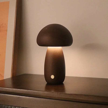 Lámparas de madera con forma de hongo