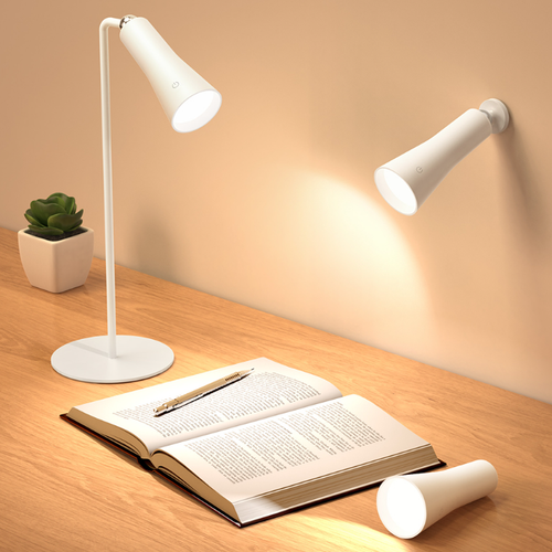 Lámpara de mesa portátil magnética 3 en 1: iluminación totalmente flexible y lámpara LED regulable que cuida la vista. 