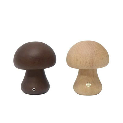 Lámparas de madera con forma de hongo