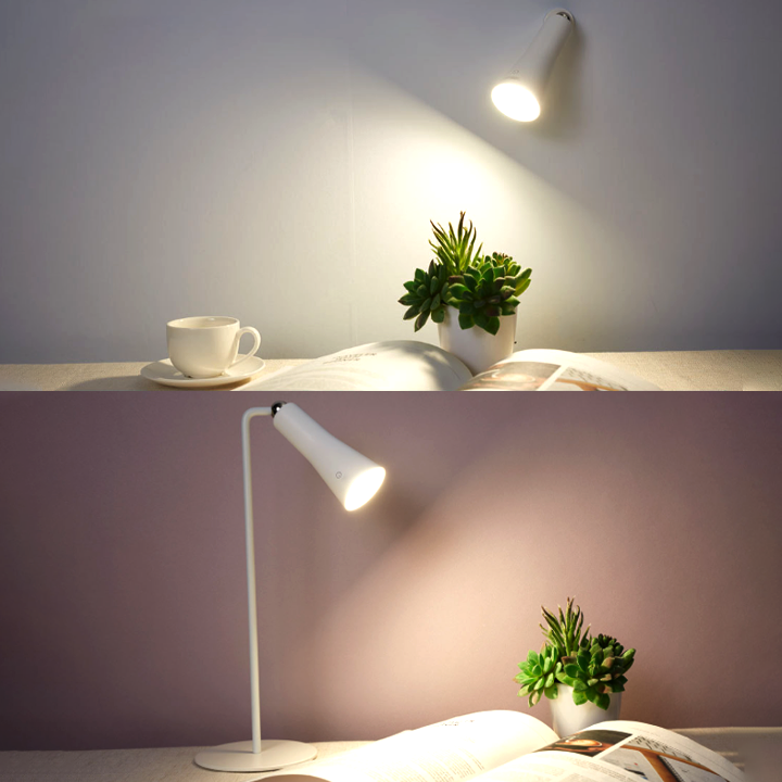 Lámpara de mesa portátil magnética 3 en 1: iluminación totalmente flexible y lámpara LED regulable que cuida la vista. 