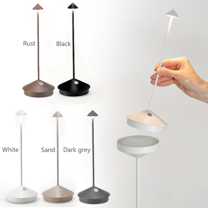 Lámpara de mesa LED minimalista 2024: iluminación inalámbrica, resistente al agua y regulable 